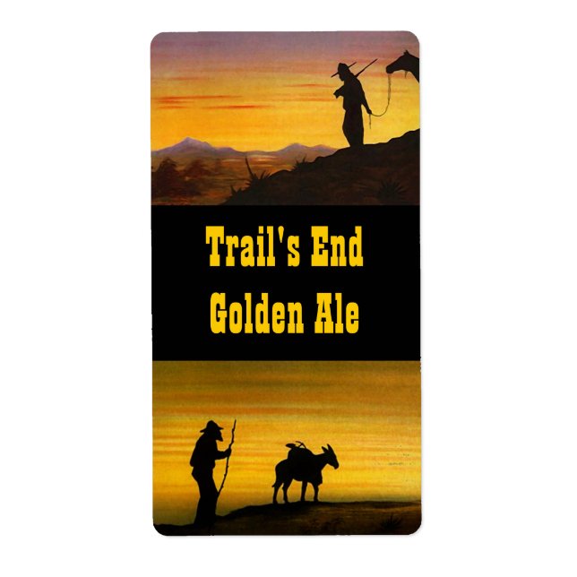 Homebrew labels Western Trails End Golden Ale (Front)