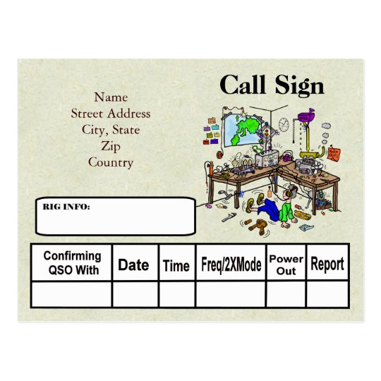 Homebrew Shack Explosion Ham Radio QSL Card