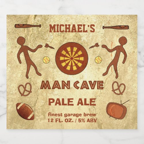 Homebrewing Beer Brewer Funny Man Cave Garage Brew Beer Bottle Label
