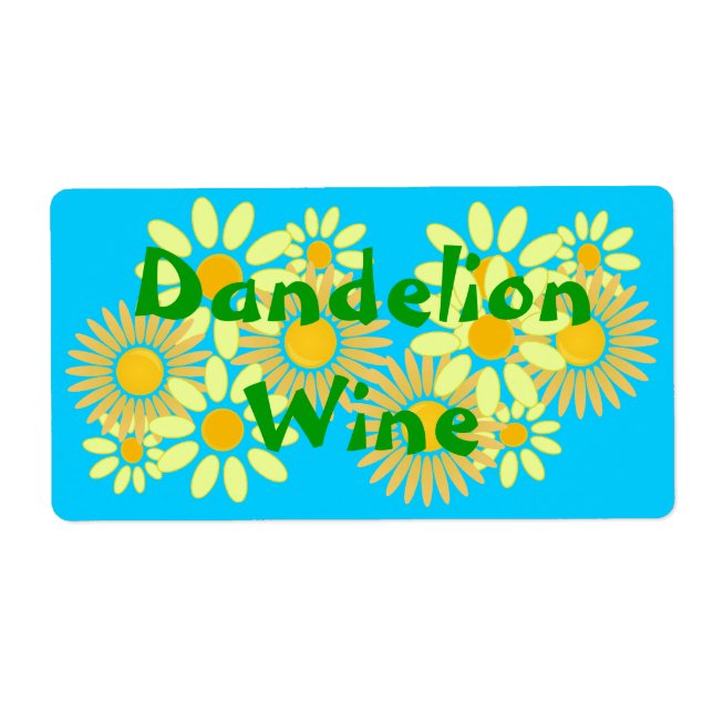 Homebrewing Homemade Dandelion Wine Labels Bottles (Front)