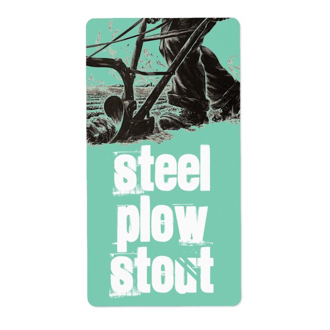 Homebrewing Supplies Beer Brewing Steel Plow Label (Front)
