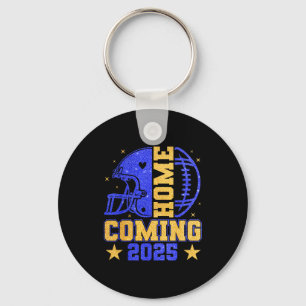 Homecoming 2025 Hoco Football Mama Girl Blue Gold Keychain