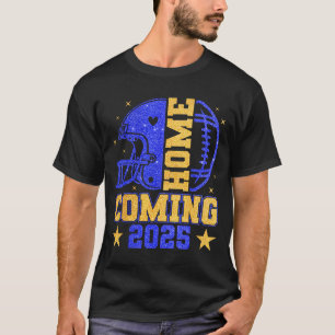 Homecoming 2025 Hoco Football Mama Girl Blue Gold T-Shirt