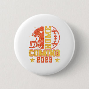 Homecoming 2025 Hoco Football Mama Girl Orange Gol Button