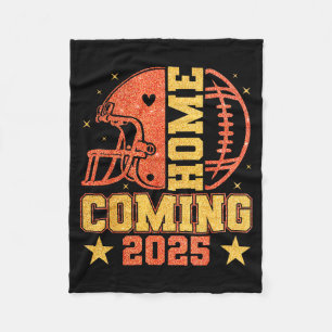 Homecoming 2025 Hoco Football Mama Girl Orange Gol Fleece Blanket