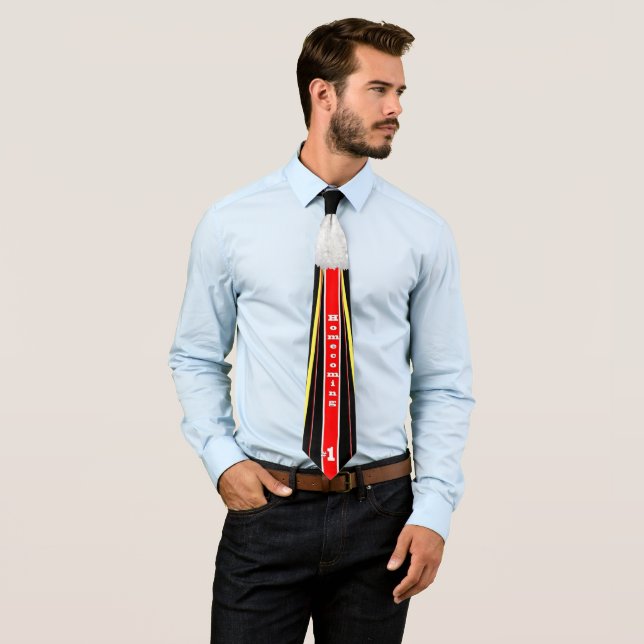 Homecoming Football Mum Necktie Black (In Situ)