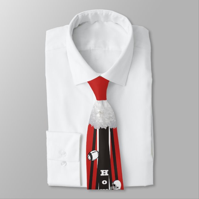 Homecoming Football Mum Necktie Maroon (Tied)