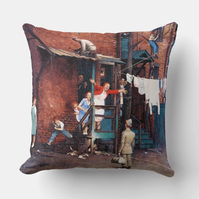 Homecoming G.I. Throw Pillow (Front)