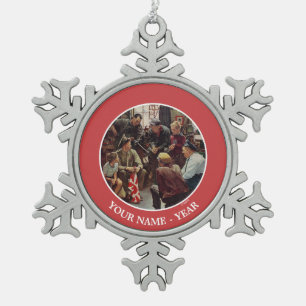 Homecoming Marine Snowflake Pewter Christmas Ornament