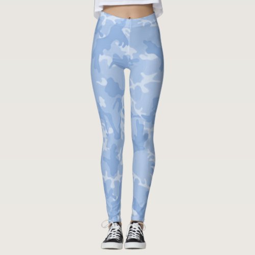 Homegirl Baby Blue Street Camo Leggings