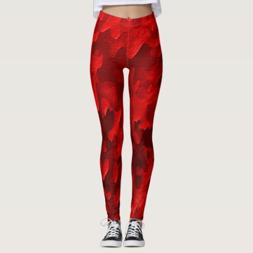 Homegirl Red Dragon Camo Fashion Leggings