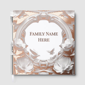 Homegoing Guest Book, Pewter Foil Guest Book