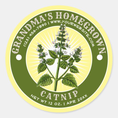 Homegrown Catnip Label Template