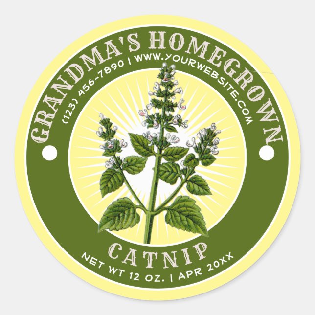Homegrown Catnip Label Template (Front)