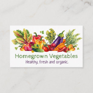Homegrown Fresh Vegetable Produce Business Business Card