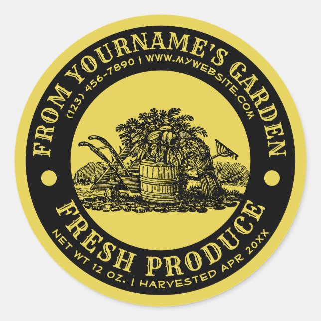Homegrown Garden Fresh Canning Label Template (Front)