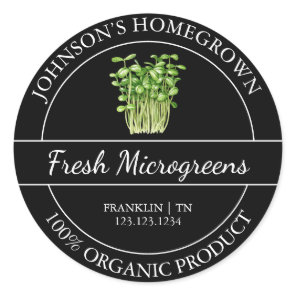 Homegrown Garden Fresh Organic Microgreens Label