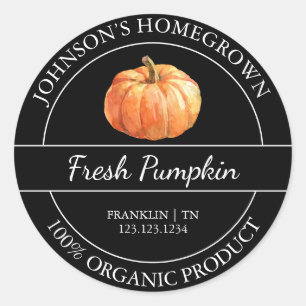 Homegrown Garden Fresh Organic Pumpkin Label