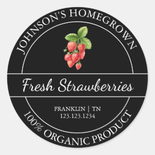 Homegrown Garden Fresh Organic Strawberry Label
