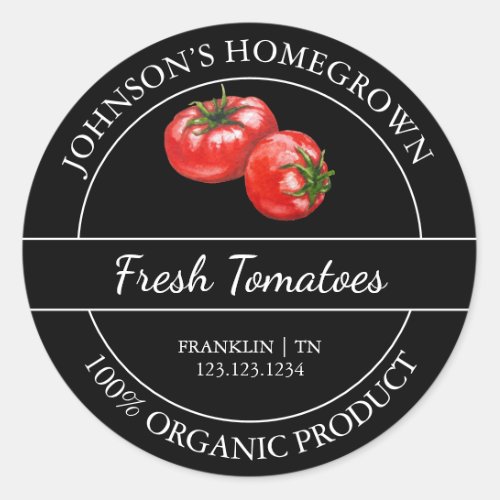 Homegrown Garden Fresh Organic Tomato Label