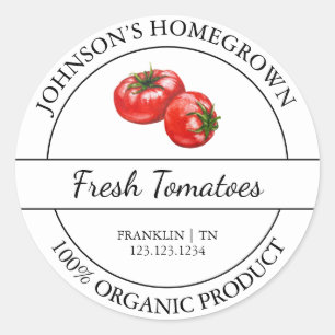 Homegrown Garden Fresh Organic Tomato Label