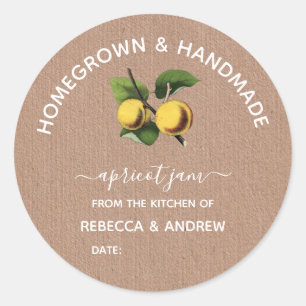Homegrown & Handmade Apricot Jam Kraft Paper  Classic Round Sticker