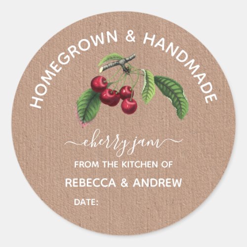 Homegrown & Handmade Cherry Jam Kraft Paper