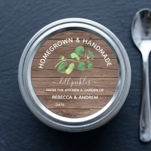 Homegrown & Handmade Dill Pickle Barnwood Classic Round Sticker