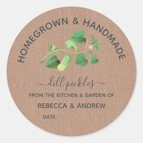 Homegrown & Handmade Dill Pickle Kraft Paper 