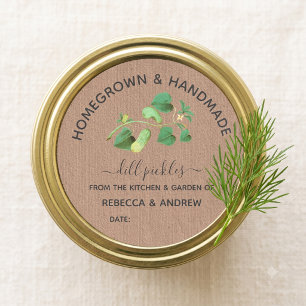 Homegrown & Handmade Dill Pickle Kraft Paper Classic Round Sticker