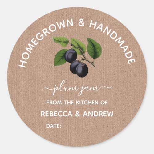 Homegrown & Handmade Plum Jam Kraft Paper 