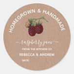Homegrown &amp; Handmade Raspberry Jam Kraft Paper Classic Round Sticker