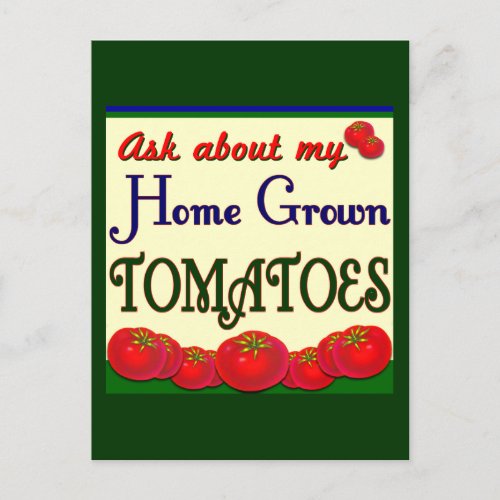 Homegrown Tomato Garden Slogan Postcard