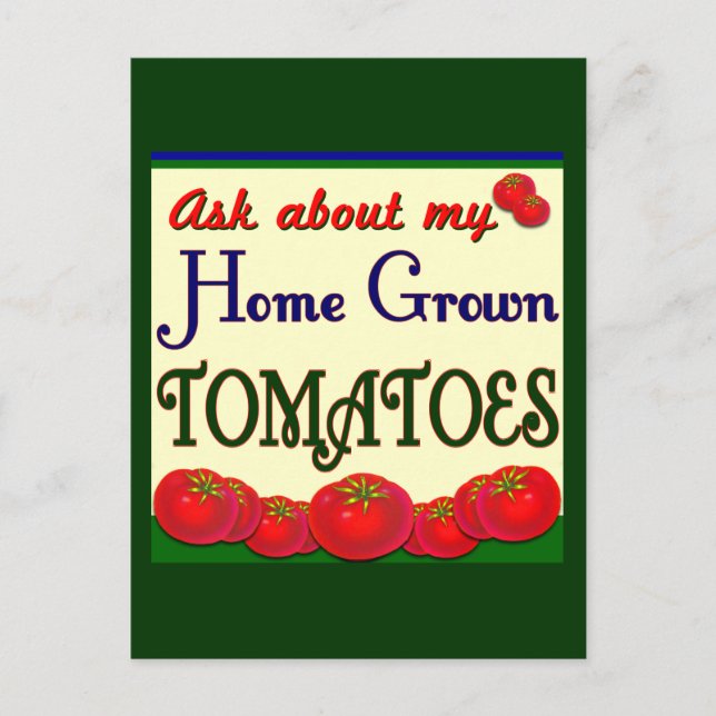 Homegrown Tomato Garden Slogan Postcard (Front)
