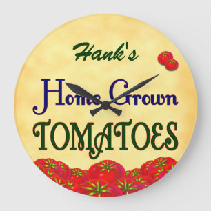 Homegrown Tomatoes Custom Gardener Wall Clock