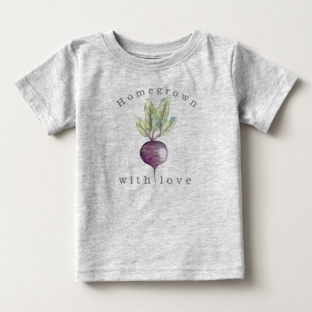 Homegrown with love | Beet | Organic Veggie Baby T-Shirt (Front)