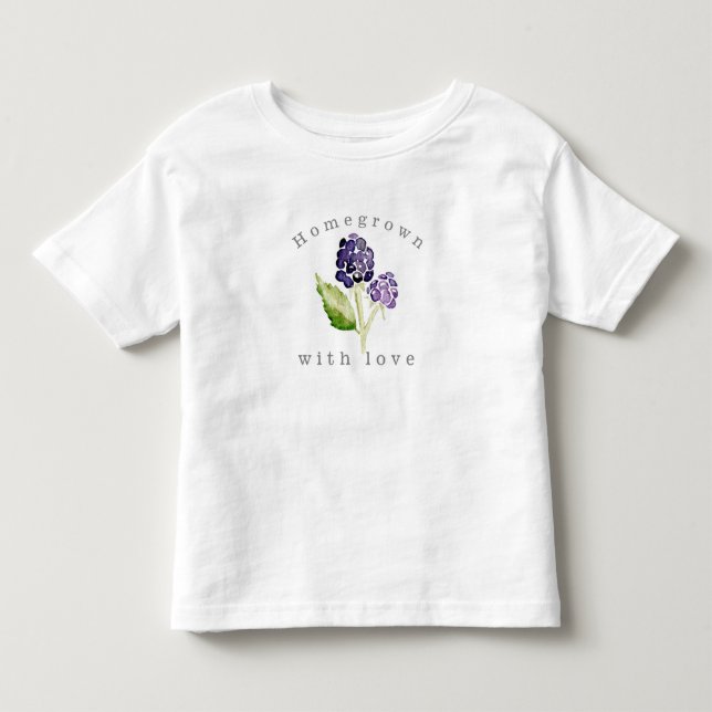 Homegrown with love | Blackberry  Duo Watercolor Toddler T-shirt (Front)