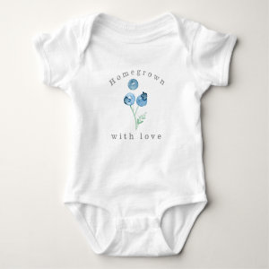 Homegrown with love | Blueberry Trio Watercolor Baby Bodysuit