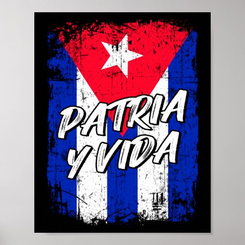 Homeland And Life Viva Cuba Libre Cuban flag Poster