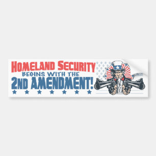 Homeland Security Begins with 2nd Amendment Bumper Sticker