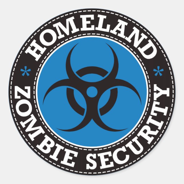 Homeland Zombie Security - Blue B Classic Round Sticker (Front)