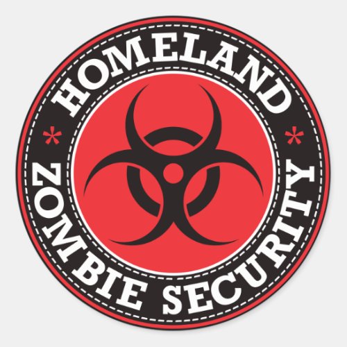 Homeland Zombie Security _ Red B Classic Round Sticker