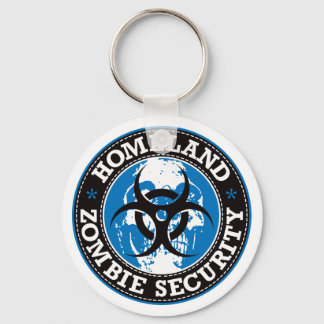 Homeland Zombie Security Skull - Blue Keychain