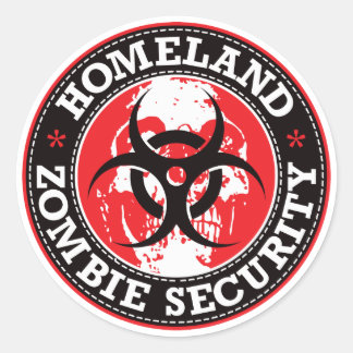 Homeland Zombie Security Skull - Red Classic Round Sticker
