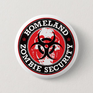 Homeland Zombie Security Skull - Red Pinback Button