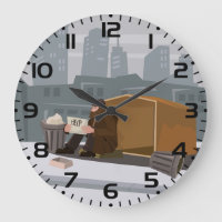 Homeless Man Holding Help Sign Urban Poverty