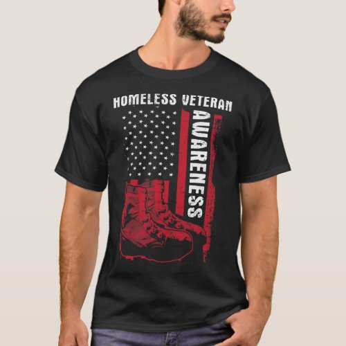 Homeless Veterans Homeless Veteran Awareness Milit T_Shirt