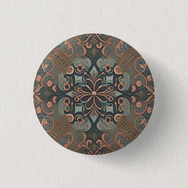 Homely cottage pattern button (Front)