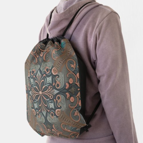 Homely cottage pattern drawstring bag