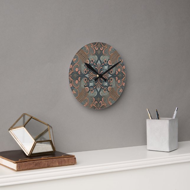 Homely cottage pattern round clock (Office)